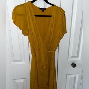 Yellow midi dress